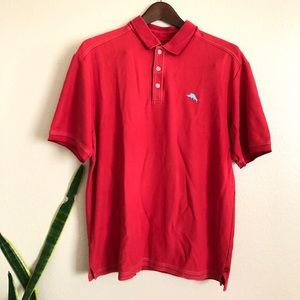 Tommy Bahama || Red Pima Polo Causal Shirt